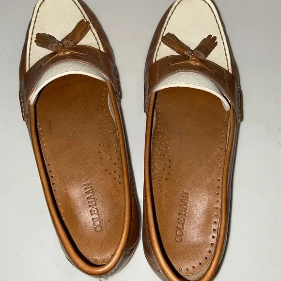 Cole Haan Brown and Cream Loafers - Picture 2 of 6